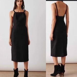 ba&sh wondy overall dress black contour dress sz 6 us
